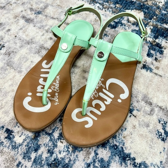 Sam Edelman Circus Cayden Sea Foam Green Business Casual Coastal Beach Sandals 7 - Picture 3 of 13